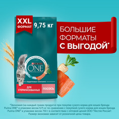 Сухой корм для кошек Purina ONE для стерилизованных с лососем, 9,75 кг