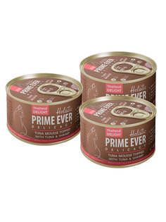 Консервы для кошек Prime Ever мусс тунец с креветками, 3шт по 80г