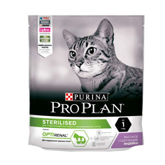 Сухой корм для кошек PRO PLAN Sterilised Optirenal, для стерилизованных, индейка, 0,4кг