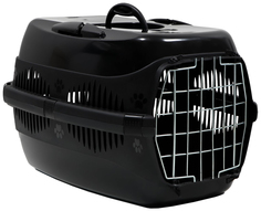 Переноска для животных Пижон, до 12 кг, 49х33х32см, металлическая дверь, черная