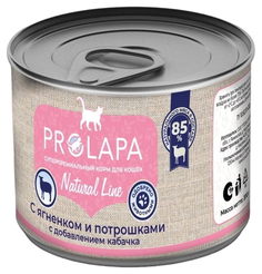Влажный корм для кошек Prolapa Natural Line, с ягненком, потрошками, кабачком, 200 г, 6 шт