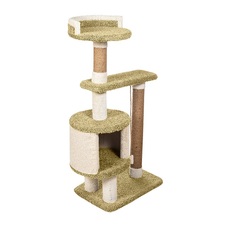 Комплекс для кошек Комфорт Хвостиков Лаки, игровой, оливковый, ковролин, картон, 135 см