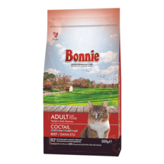 Сухой корм для кошек Lider Bonnie Adult Cat Food Coctail Beef Multi Color, 500 г Лидер