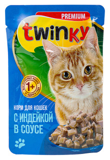 Влажный корм для кошек Twinky с индейкой, 100 г