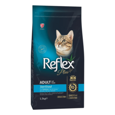 Сухой корм для кошек Reflex Plus Sterilised Adult, для стерилизованных, с лососем, 1,5 кг