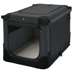 Переноска для животных Maelson Soft Kennel тканевая, в клетку, антрацит, 52x33x33см No Brand