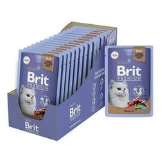 Влажный корм для кошек BRIT PREMIUM длc ассорти из птицы в желе 14шт по 85г Brit*