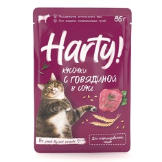 Влажный корм для кошек Hunty с говядиной, 85 г