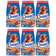 Сухой корм для собак Chappi мясное изобилие, 6 шт по 2,5 кг