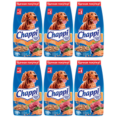 Сухой корм для собак Chappi мясное изобилие, 6 шт по 2,5 кг