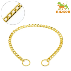 Ошейник - удавка для собак Пижон, золотистый, металл, 55 см