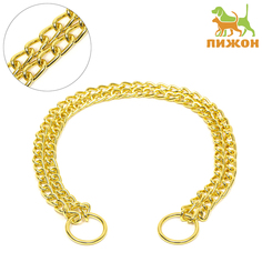 Ошейник - удавка для собак Пижон, золотистый, металл, 55 см