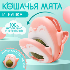 Игрушка для кошек Пижон розовый, мята, пластик, 6 см