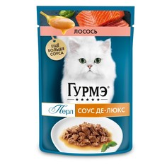 Влажный корм для кошек GOURMET PERLE лосось соус 26 шт по 75 г