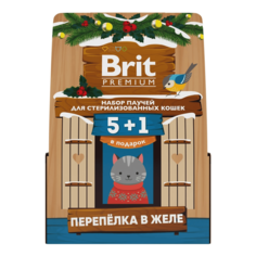 Влажный корм для кошек Brit Premium, для стерилизованных, перепелка, 6 шт по 85 г Brit*