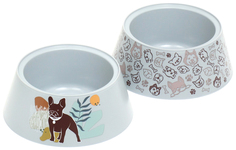 Миска ZOO PLAST Dogs, микс цветов, 0,7 л
