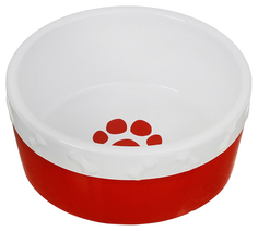 Миска керамическая Нежность, 400 мл, бело-красная Пижон