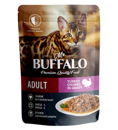 Влажный корм для кошек Mr.Buffalo Adult Sensitive, индейка в соусе, 28шт по 85г