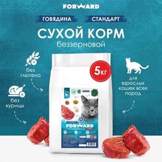 Сухой корм для кошек FORWARD, беззерновой, говядина, 5 кг