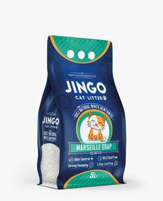 Наполнитель для кошачьих туалетов JINGO Марсельское мыло, бентонитовый, 5 л, 4,35 кг
