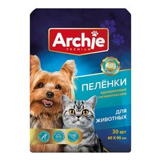 Пеленки для животных Archie Premium с липким слоем 60 х 90 см Без бренда