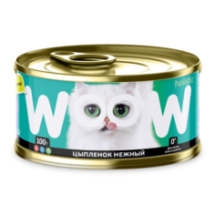 Влажный корм для кошек WOOW.holistic цыпленок нежный, 12 шт по 100г