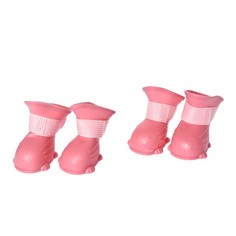 Ботинки для собак FOXIE Rain, розовые, резина, размер S 4х3х5,5 см
