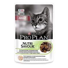 Влажный корм Pro Plan Nutri Savour кусочки с ягненком для взрослых кошек 85 г