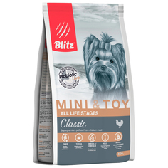 Сухой корм для собак BLITZ Mini & Toy Classic, для мелких пород, курица, 0,5кг