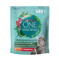 Сухой корм для кошек Purina One Природа Здоровья для стерилизованных с говядиной 680 г