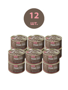 Консервы для кошек Prime Ever мусс тунец с креветками, 12шт по 80г