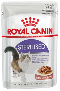 Влажный корм для кошек Royal Canin Sterilised мясо в соусе, для стерилизованных кошек, 85г