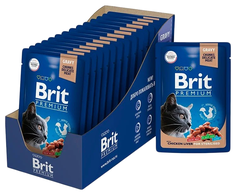 Влажный корм для кошек Brit Premium куриная печень, для стерилизованных, 14 шт по 85 г Brit*