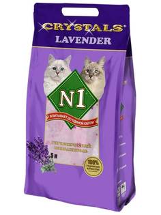 Наполнитель N1 Crystals Lavender впитывающий силикагелевый, лаванда, 5 л