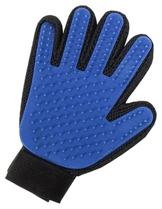Щетка-рукавица для вычесывания шерсти животных STELLYX, синяя