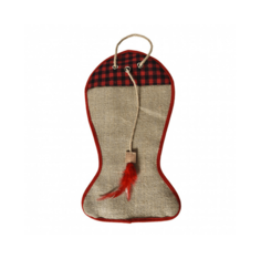 Когтеточка для кошек Foxie Tartan fish настенная с перьями 42х23 см, джут, полиэстер