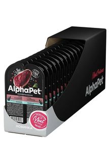 Влажный корм для кошек ALPHAPET SUPERPREMIUM с уткой и клюквой, 15 шт по 80 г