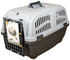 Переноска MPS Skudo 2 с металлической дверцей с замком серая 55х36х35 см