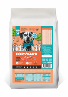 Сухой корм для собак FORWARD гипоаллергенный, ягненок, говядина и индейка, 15 кг