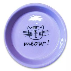 Миска для кошек Mr,Kranch керамическая для кошек MEOW! 200 мл сиреневая