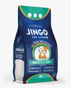 Наполнитель для кошачьих туалетов JINGO Марсельское мыло, бентонитовый, 10 л, 8,7 кг