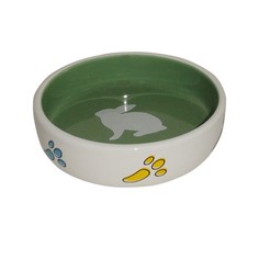 Миска для грызунов FOXIE White bunny зеленый, керамика, 12х12х3см, 170 мл