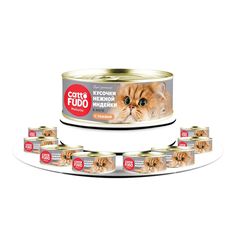Влажный корм Cattofudo Holistic Кусочки индейки с тыквой в желе для кошек 80 г x 8 шт