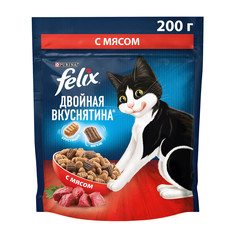 Сухой корм для кошек Felix Двойная Вкуснятина с мясом, 200г