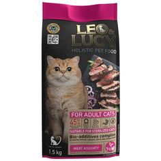 Сухой корм для кошек LEO&LUCY, для стерилизованных, мясное ассорти, 1,5кг