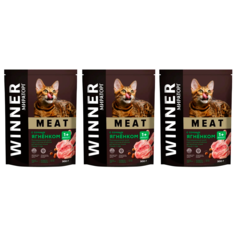 Сухой корм для кошек Winner MEAT с сочным Ягненком 300г, 3 шт