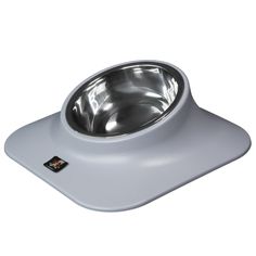 Миска для животных Не Один Дома Pure bowl серая, пластик, металл, 500 мл, 24х24х8 см