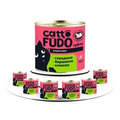 Влажный корм Cattofudo Говядина с бараниной и клюквой для кошек 240 г x 6 шт