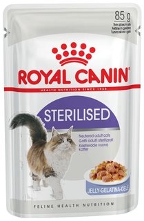 Влажный корм для кошек Royal Canin Sterilised, мясо в желе, для стерилизованных кошек, 85г