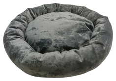 Лежанка-ватрушка для животных Homepet Plush, темно-зеленая, 52х52х14 см